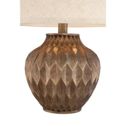 360 Lighting Accent Urn Table Lamp With USB Charging Port 22" High Warm Bronze Drum Shade For Living Room Desk Bedroom House -Home Decor Store GUEST 017a5588 b241 459f 9359 e33c40620938