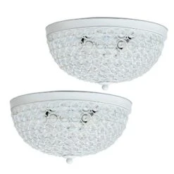 2pk 2-Light Crystal Glam Ceiling Flush Mount Pendants White - Lalia Home -Home Decor Store GUEST 019c8a56 7e80 4eb7 a97c c3ff61e21db5