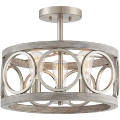 Franklin Iron Works Salima Rustic Farmhouse Ceiling Light Semi Flush Mount 16" Wide Brushed Nickel Gray Wood 3-Light LED For Bedroom Living Room House 13 Franklin Iron Works Salima Rustic Farmhouse Ceiling Light Semi Flush Mount 16" Wide Brushed Nickel Gray Wood 3-Light LED For Bedroom Living Room House -Home Decor Store GUEST 05f708a0 001b 4c6d 9c3d e27df320280c
