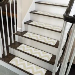 SussexHome Traverse Design Cotton Anti-Slip Stair Treads, 9” X 28“ -Home Decor Store GUEST 06a4f529 59bd 48ac 98d1 e0593c48ba37