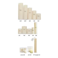 Tagltd Mini Pillar Candles Set Of 4 Unscented Drip-Free Long Burning Hours For Home Decor Wedding Parties