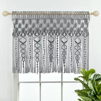 30"x40" Boho Macrame Textured Cotton Window Valance - Lush Décor 8 30"x40" Boho Macrame Textured Cotton Window Valance - Lush Décor - Image 6