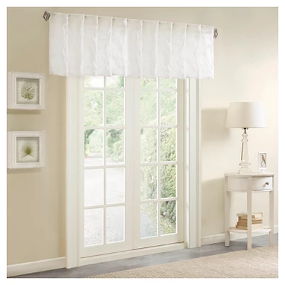 50"x18" Sheer Vera Embroidered Window Valance White - Madison Park 4 50"x18" Sheer Vera Embroidered Window Valance White - Madison Park - Image 2