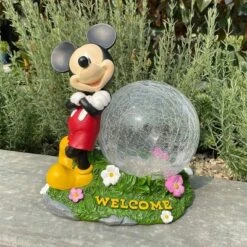 Disney 10" Fiberglass/Polyester Mickey Mouse Solar Garden Statue With Crackle Glass Ball -Home Decor Store GUEST 10cb9760 2d50 47ea a968 ed8d9c9e006a