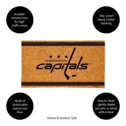 Evergreen Washington Capitals Logo Turf Mat, Brown- 28 X 16 Inches Indoor Outdoor Doormat -Home Decor Store GUEST 11f30113 803c 4f2e 8e21 f4c3db658b26