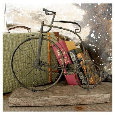Vintage Reflections Rustic Iron And Wood Penny-Farthing Model Bicycle (14") - Olivia & May 2 Vintage Reflections Rustic Iron And Wood Penny-Farthing Model Bicycle (14") - Olivia & May