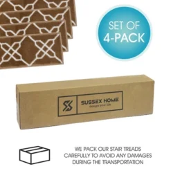 Sussexhome Zigzag Collection Non-Slip Carpet Stair Treads, 9" X 28" -Home Decor Store GUEST 140a4343 2404 4946 a4da 19254ac8541b