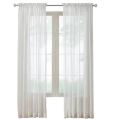 Habitat Rhapsody Voile Sheer Rod Pocket Light Filtering Style Allows Natural Light Flow Curtain Panel Shell
