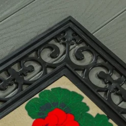 Evergreen Black Fleur Scroll Sassafras Floor Mat Indoor Outdoor Rubber Tray 18"x30" Fits Sassafras Inserts 10"x22" Black -Home Decor Store GUEST 177be4a7 a902 4a36 9585 a9fd20853b4e