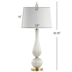 33.75" Glass Gillian Table Lamp (Includes LED Light Bulb) White - JONATHAN Y -Home Decor Store GUEST 181761ed ae78 4934 99e5 598961fa0ecf