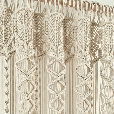 30"x40" Boho Macrame Textured Cotton Window Valance - Lush Décor 4 30"x40" Boho Macrame Textured Cotton Window Valance - Lush Décor - Image 2