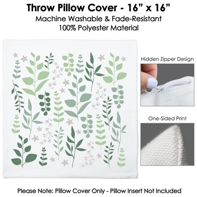 Big Dot Of Happiness Boho Botanical - Greenery Party Home Decorative Canvas Cushion Case - Throw Pillow Cover - 16 X 16 Inches 5 Big Dot Of Happiness Boho Botanical - Greenery Party Home Decorative Canvas Cushion Case - Throw Pillow Cover - 16 X 16 Inches - Image 3