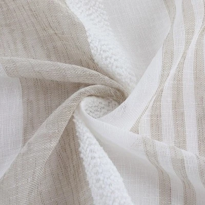 Trinity Sheer Stripe Curtains For Living Room Bedroom Window Grommet Voile Drapes, 2 Panels 4 Trinity Sheer Stripe Curtains For Living Room Bedroom Window Grommet Voile Drapes, 2 Panels - Image 2