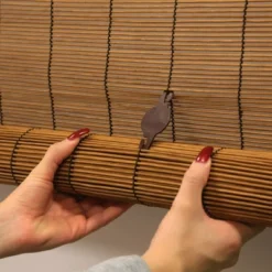 36" X 72" Outdoor Imperial Matchstick Rayon From Bamboo Cord-Free Natural Rollup Blinds Fruitwood - Radiance -Home Decor Store GUEST 1e50807a a871 4ce5 b147 b07d21c66715