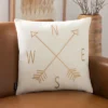 Compass Pillow - Beige/Gold - 18" X 18" - Safavieh -Home Decor Store GUEST 20c78be0 94ed 45db a3cd 49039355326a