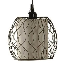 Collective Design Abode 84 Clifton 72-Inch Mid Century Modern Style Floor Lamp With 3 Woven Caged Metal Wire Glass Shades, Dark Bronze