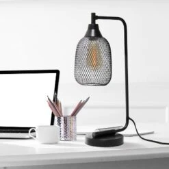 Industrial Mesh Desk Lamp Matte Black - Lalia Home -Home Decor Store GUEST 23523e1c a4ca 452d 8909 9f415844ebd1