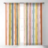 Lane And Lucia Rainbow Stripes And Dashes Single Panel Sheer Window Curtain - Society6