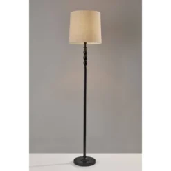 58" 3-way William Floor Lamp Black - Adesso -Home Decor Store GUEST 26871e49 64dc 4f9c ba56 dc001a8613c4