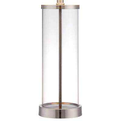 360 Lighting Coastal Table Lamps 26" High Set Of 2 Clear Glass Fillable Steel White Tapered Shade For Living Room Family Bedroom Bedside 5 360 Lighting Coastal Table Lamps 26" High Set Of 2 Clear Glass Fillable Steel White Tapered Shade For Living Room Family Bedroom Bedside - Image 3
