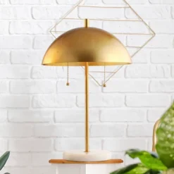 20.7" Metal Dome Table Lamp With Marble Base (Includes LED Light Bulb) Gold/White - Jonathan Y 9 20.7" Metal Dome Table Lamp With Marble Base (Includes LED Light Bulb) Gold/White - Jonathan Y -Home Decor Store GUEST 26d054b1 16fd 4564 970f 53fad65b81d9