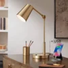 360 Lighting Industrial Modern Desk Lamp With USB And AC Power Outlet 23.5" High Antique Brass Metal For Living Room Bedroom House Bedside -Home Decor Store GUEST 2916bae0 b1b0 4487 bd7e 88b5af7563be