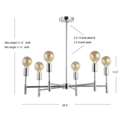 17.75" Adjustable Height Metal Turing Pendant (Includes Energy Efficient Light Bulb) Chrome - JONATHAN Y -Home Decor Store GUEST 2a7c8d48 d063 4dfd 8637 3a796e6da6f6