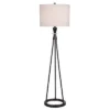 Round Metal Floor Lamp With Crystal Accent Black/Nickel - StyleCraft