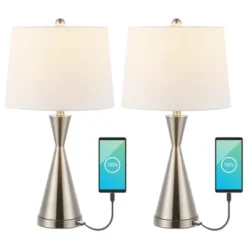 (Set Of 2) 26" Colton Classic French Country Iron LED Table Lamp With USB Charging Port (Includes LED Light Bulb) - JONATHAN Y 20 (Set Of 2) 26" Colton Classic French Country Iron LED Table Lamp With USB Charging Port (Includes LED Light Bulb) - JONATHAN Y -Home Decor Store GUEST 2d4920f5 1909 4e75 a125 b0e9816a6e5b
