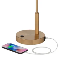 360 Lighting Industrial Modern Desk Lamp With USB And AC Power Outlet 23.5" High Antique Brass Metal For Living Room Bedroom House Bedside -Home Decor Store GUEST 30c588b4 d7eb 4245 8d87 8df06a4fd3d0