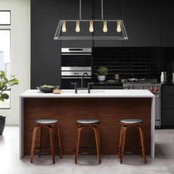 38" LED 5-Light Floyd Iron Adjustable LED Pendant Gray/Brass - JONATHAN Y -Home Decor Store GUEST 310cd313 07d3 4ae5 a74e 6a9b1f82e85c