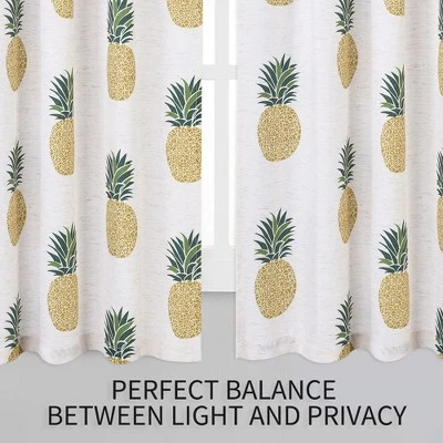 Trinity Pineapple Print Tier Small Half Window Curtains For Bathroom Kitchen Cafe 3 Trinity Pineapple Print Tier Small Half Window Curtains For Bathroom Kitchen Cafe