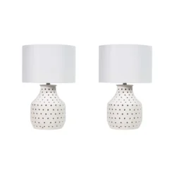 NuLOOM 24-inch Coastal Open Circles Ceramic Table Lamp -Home Decor Store GUEST 336153cc 4d0b 455b 865d 994d033214b5