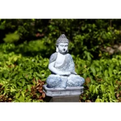 Techko Maid Meditating Resin Buddha Solar Outdoor Garden Statue Decor With Spotlight -Home Decor Store GUEST 33e2e667 3717 495f 857d 243ddc1c51be