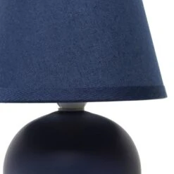 8.66" Petite Ceramic Orb Base Bedside Table Desk Lamp With Matching Tapered Drum Fabric Shade Blue - Creekwood Home -Home Decor Store GUEST 35769fe7 352b 4441 959e 8609595b0e40