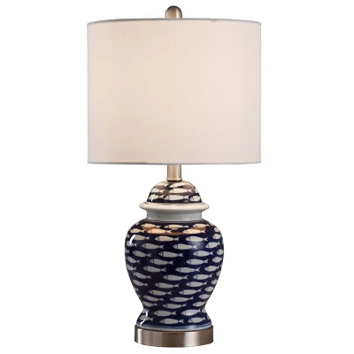 23" School Of Fish Table Lamp Blue White - StyleCraft 3 23" School Of Fish Table Lamp Blue White - StyleCraft