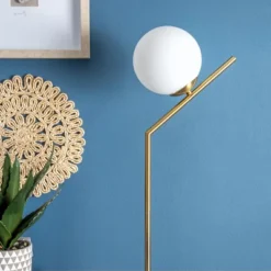 NuLOOM Crete 56" Iron Floor Lamp Lighting - Gold 56" H X 10.25" W X 16.38" D -Home Decor Store GUEST 372365c9 05c2 4ce1 975b 8eb00c17d99d