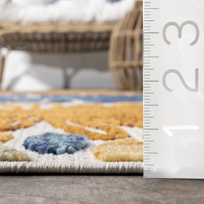 NuLOOM Monique Floral Indoor/Outdoor Area Rug 4 NuLOOM Monique Floral Indoor/Outdoor Area Rug - Image 2