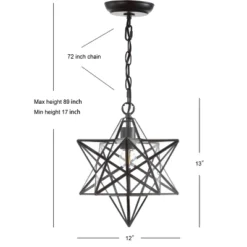 12" Stella Moravian Star Metal/Clear Glass LED Pendant - Jonathan Y -Home Decor Store GUEST 3a174f0b 35f9 4043 98c1 e66912ffa681
