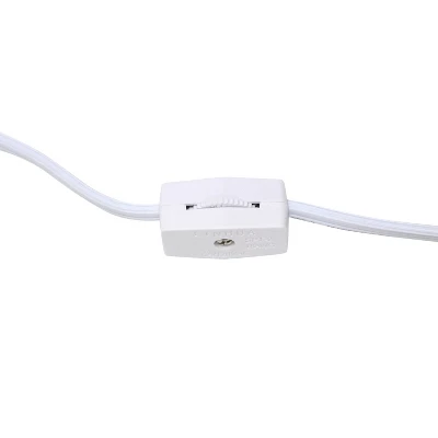 11.81" Traditional Petite Metal Stick Bedside Table Desk Lamp In Chrome With Fabric Shade Red - Creekwood Home 4 11.81" Traditional Petite Metal Stick Bedside Table Desk Lamp In Chrome With Fabric Shade Red - Creekwood Home - Image 2