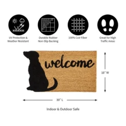 Evergreen Dog Welcome Shaped Indoor Outdoor Natural Coir Doormat 1'4"x2'4" Brown -Home Decor Store GUEST 3d1fe420 7923 4427 9568 879a5d7a3fc0