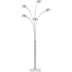 Possini Euro Design Modern Mid Century Arc Floor Lamp With USB Charging Port 5-Light 78" Tall Chrome Metal For Living Room Reading -Home Decor Store GUEST 3d20d33d c638 449a a327 0b261ede3417