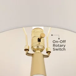 360 Lighting Nesbit Modern Mid Century Table Lamps 25" High Set Of 2 White Ceramic With USB Charging Port Drum Shade For Bedroom Living Room Bedside -Home Decor Store GUEST 3d73b8b4 7286 4f5b 9872 a6ea33fd1939