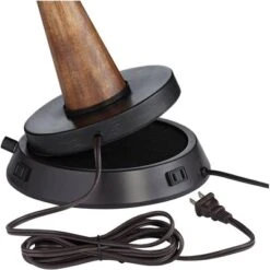 360 Lighting Modern Table Lamp With Dimmable USB And Outlet Workstation Base 24.5" High Bronze Tan Fabric Cylinder For Living Room Desk Bedroom -Home Decor Store GUEST 41c5ffa2 ce2c 4bcb 91c4 6647179648af