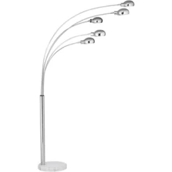 Possini Euro Design Modern Mid Century Arc Floor Lamp With USB Charging Port 5-Light 78" Tall Chrome Metal For Living Room Reading -Home Decor Store GUEST 41eebb37 5c09 43a9 bdbf 4fc7e277781d