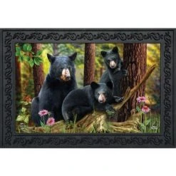 Black Bear Family Nature Doormat Indoor Outdoor 30" X 18" Briarwood Lane