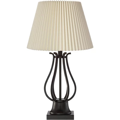 Regency Hill Hadley Industrial Table Lamps Set Of 2 26" High Bronze With AC Power Outlet Ivory Pleat Shade For Bedroom Living Room Bedside Office Desk 9 Regency Hill Hadley Industrial Table Lamps Set Of 2 26" High Bronze With AC Power Outlet Ivory Pleat Shade For Bedroom Living Room Bedside Office Desk - Image 7