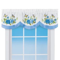 Collections Etc Rose Butterfly Scallop Valance -Home Decor Store GUEST 4532e5c3 e4a4 4862 949f cdc4a2482ba4
