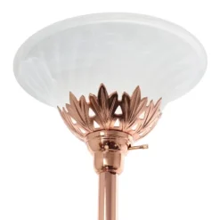 Torchiere Floor Lamp With 2 Reading Lights And Scalloped Glass Shades Rose Gold - Lalia Home -Home Decor Store GUEST 455e44ce 5569 4bd7 bb17 3f0230959899
