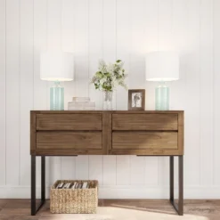 Hastings Home Blue Glass Open Base Table Lamp With LED Bulb And Modern Shade For Coastal, Nautical, And Rustic Cottage Styles -Home Decor Store GUEST 45c4535e 5090 44a8 81e9 74588180aced